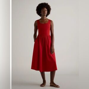 Brand New With Tags Quince Cotton Mixed Media Tank Dress in Chile